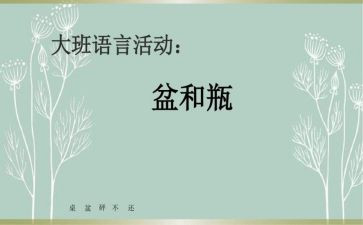 大班语言盆和瓶教案通用6篇
